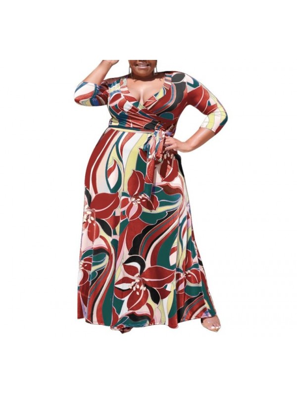 Vestito Donna Fantasia Floreale Taglie Grandi Woman Oversize Dress OS120013H